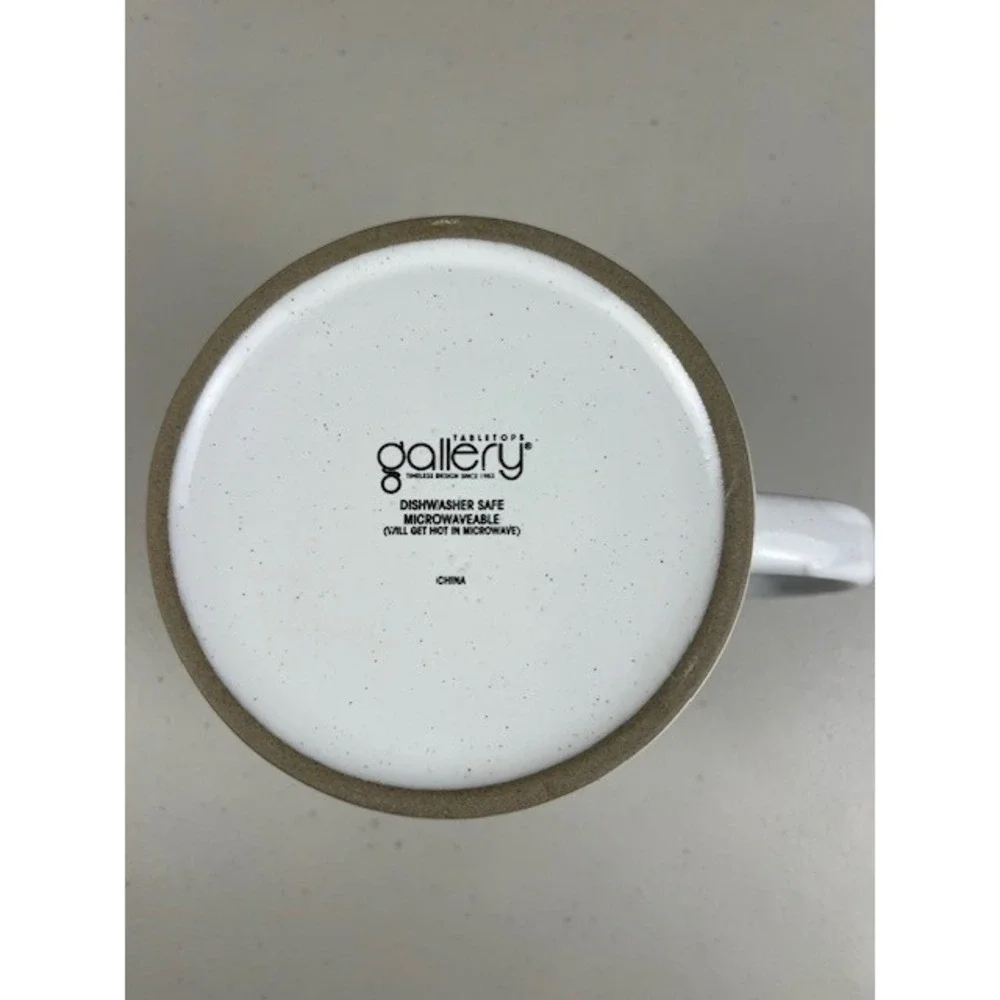 Mushroom Mug 24 oz by Gallery Tabletop White Red Speckled Ceramic Coffee Tea Cup - Picture 7 of 9